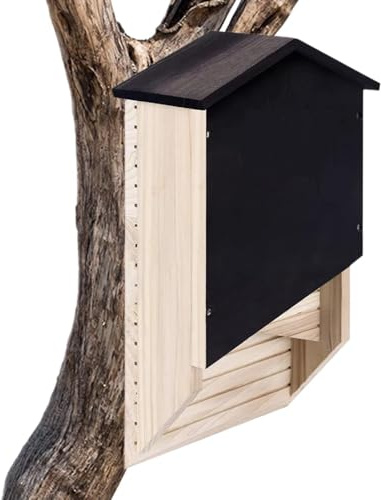 Mimoqk Maison d'habitat extérieur pour Chauves-Souris, boîte extérieure | pour Chauves-Souris - Boîtes à en Bois,Abri réutilisable de boîte de Chauve-Souris en Bois pour l'hibernation