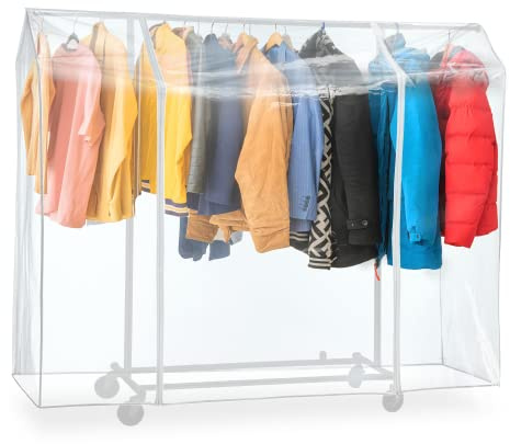 Tatkraft Big Copertura Protettiva Antipolvere per Stand Appendiabiti, Facile da aprire e chiudere,Trasparente, L183 cm