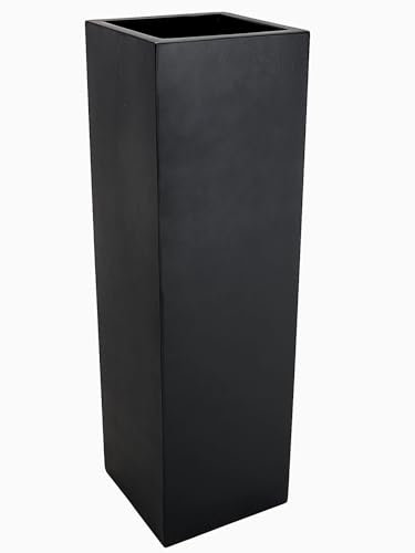 VIVANNO Jardinière Cache-Pot Colonne en Fibre de Verre Anthracite Bloc 100x30x30