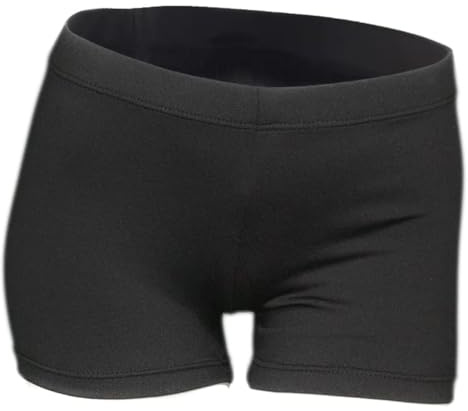 ZIZI Big Little Big Girl Dance Tumbling Athletic Swimsuit Gymnastics Black Short,150CM(11-12Years)