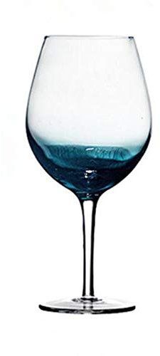 Copas de vino de cristal azul degradado, 100% sin plomo, copas de vino tinto, copas de cóctel, copas de champán 2PC Copa de vino tinto 580 ml