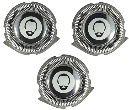 vhbw 3x Ersatz-Scherköpfe kompatibel mit Philips SW3700 Star Wars Edition | SW3700/07 StarWars Elektrorasierer, Silber
