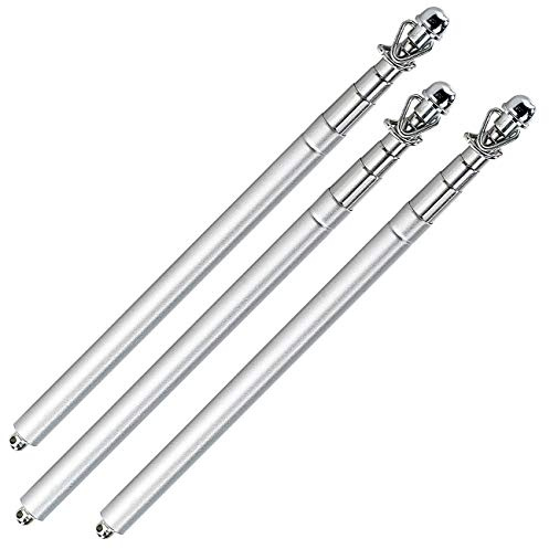 infactory Teleskop Fahnenstange: 3er-Set Teleskop-Hand-Fahnenmasten aus Metall (Teleskopstange, Teleskopstab, Mast)