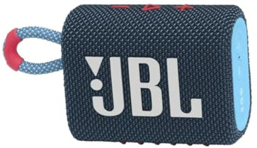 Bocina JBL Go 3, bocina Bluetooth portátil impermeable IP67 a prueba de polvo para exteriores (azul y rosa)