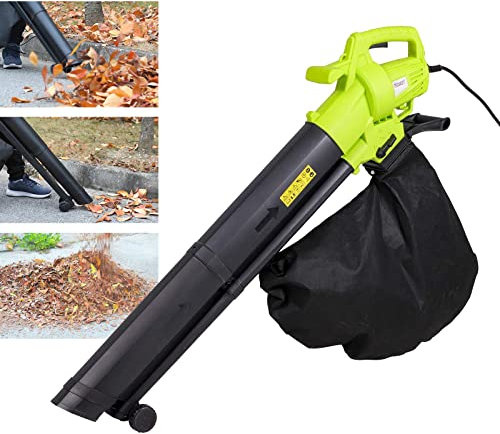 Guryon 3000W Garden Leaf and Blower Vacuum Shredder, 3 in 1 with 35L Collection Bag, Carry Strap, Rolling Wheels, 10:1 Shredding Ratio, 10M Power Cable, Lightweight Compact for Home