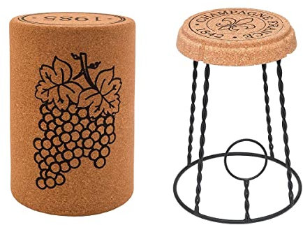 Biosughero - Paar Hocker aus Kork Käfig + Wein Höhe 45 cm