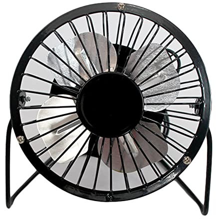 Haloppe Mini Fan Metal Wrought Iron Mini Air Cooler Fan USB Charging Silent Black