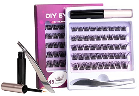 ocean pearl 45 Wimpern Einzeln DIY Falsche Wimpern Set Für Volumen Wimpernverlängerung CC Wimpernkleber im Lashes, 10-16mm
