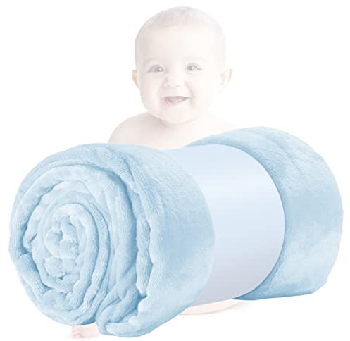 HUIEYE Coperta Plaid Morbida,Coperta In Microfibra Peluche,Coperta Pile,Plaid Divano Super Morbida Per Bambini Passeggino Und Biancheria Da Letto Soffice Neonat Morbida,70 X 100CM(azzurro)