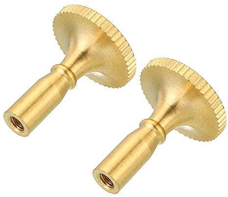 sourcing map Lamp Turn Switch Knob On/Off Replacement Twist Knobs Extension 20mm Length for Lamp Socket Brass Tone Pack of 2