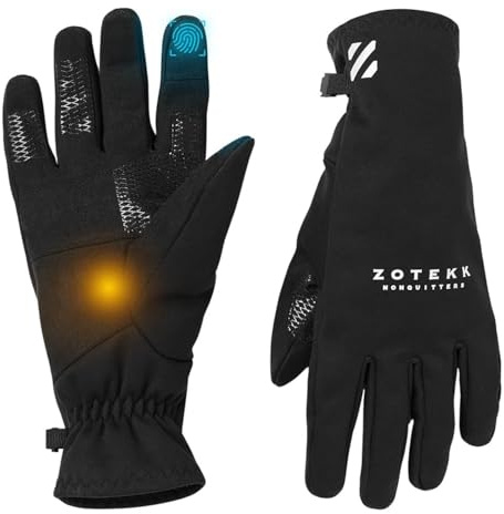 ZOTEKK | Gloves | Fahrradhandschuhe Warme Winterhandschuhe | Touchscreen-Freundlich Griffmaterial aus Silikon | Black | L