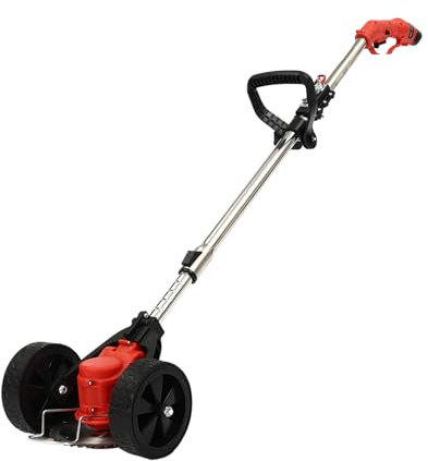 Tosaerba a 4 Ruote Senza Allenamento Con Mandrino Spinto e Recuperatore di Erba - Power Push Garden Tosaerba a Lame Amichevole per Foreste, Taglio Riso, Grano, Steli Mais (Rosso)