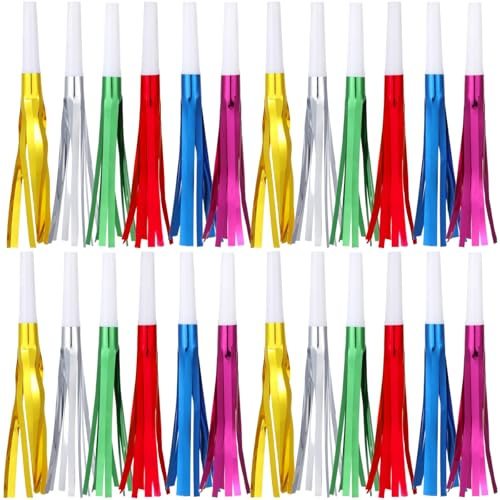 LCPQMZGH 24 Pcs Party Blowers, New Years Eve Noise Makers, for Baby Shower, Kids Birthday, New Year Party Favor - Multicolor