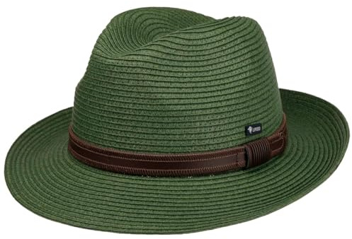 Lipodo Mondavio Bogart Strohhut Einfarbiger Hut mit Kontrastgarnitur Klassischer Look Made in Italy Herren Frühjahr Sommer