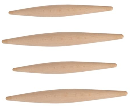 TOPBATHY 4stücke Buchenholz Nudelholz Spitze Enden Teigroller Aus Robustem Holz Für Gleichmäßiges Ausrollen Von Pizza Kuchen Gebäck Geeignet Für Anfänger Und Erfahrene Bäcker Praktisches