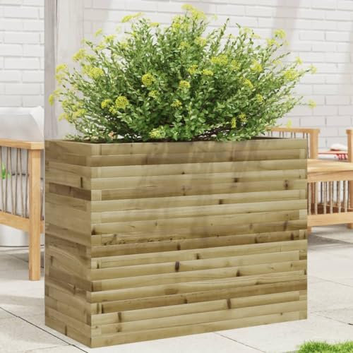 Homgoday Fioriera Grigliato per Giardino,Fioriera da Giardino 90x40x68,5 cm in Legno di Pino Impregnato,Fioriera Grigliato per Giardino,Fioriera da Esterno,Fioriera Balcone