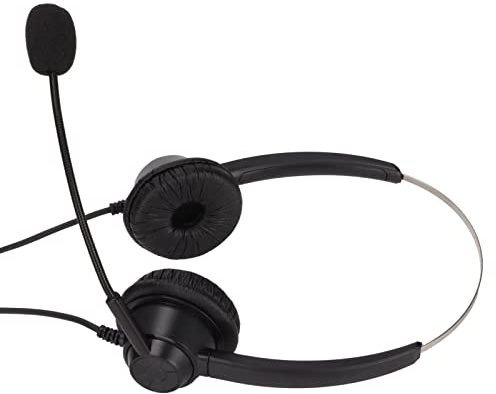 Plyisty H360D-2.5VA Cuffie Binaurali per Servizio Clienti, Cuffie Cablate con Riduzione del Rumore per Call Center con Jack da 2,5 Mm e Microfono HD, per Uffici Domestici