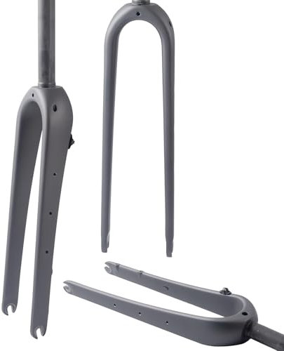 Mattschwarz, gerade, starre Gravel-Carbonfaser-Gabel, 700C Carbonfaser-Rennrad-Starrgabel, QR, 9 mm Scheibenbremse, Steckachse, 1-1/8 Zoll, gerades/konisches Rohr, leichte Vorderradgabeln für Fahrrä
