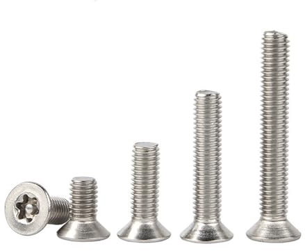 Wildeep 10 Stück M5 M6 Länge 8–50 mm 304 Edelstahl sechs Lobe Torx Flachsenkkopf mit Stift manipulationssicher Anti-Diebstahl-Sicherheitsschraube Bolzen(25mm,(10pcs) M5)