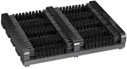 Relaxdays Schuhabstreifer, rutschfester Boden, kräftige PP-Borsten, Außen- & Innenbereich, Holz, Schuhabtreter, schwarz