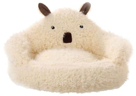 PJDDP Katzenbett, Rund Hundekissen, Haustierbett Mit Rutschfestem Boden, Hundebett Mit Abnehmbarem Waschbares Kissen Für Kleine Welpenkätzchen,Alpaca Sofa,60cm
