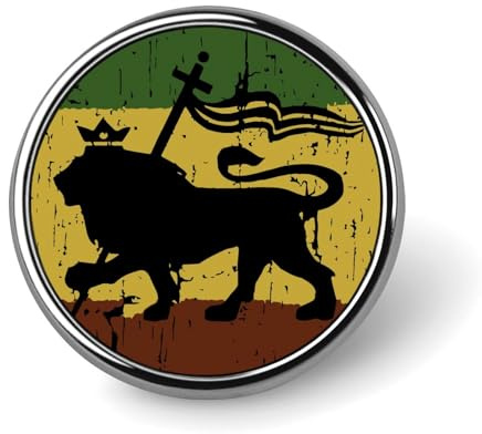 Löwe von Judah Rasta Reggae Musik Neuartige Anstecknadel Anstecknadel Brosche Abzeichen Krawatte Schmuck Dekor für Hüte Jacken Hemden