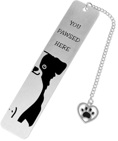Hundbokmärke, Presenter till Söta Hundmamma Roliga Metallbokmärken för Hundar You Pawsed Here Doggy Lovers-Gåva med Hundtema för Ägare Män Kvinnor Bokälskare Läsande (Border Collie)