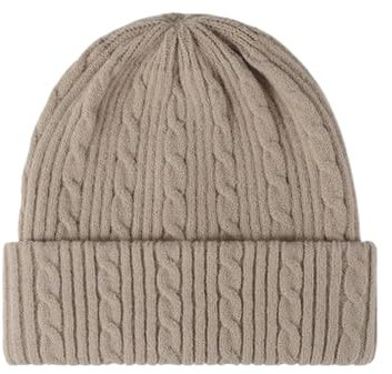 Beanie-Mütze Winter Zweischichtige Verdickung Warm halten Männer Frauen Strickmütze Mode All-Matching Beanie Mütze Outdoor Winddicht Atmungsaktiv Mütze Einstellbar Für Unisex(Camel)
