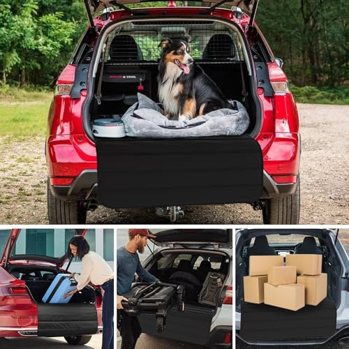 LeapBeast Bil Stötfångarskydd för hund, husdjur stötfångarskydd, universellt bagageskydd och stötdämpskydd vid biltransport av hundar (svart, 106 x 64 cm)