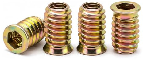 Drenky ‌M5 Insert Fileté Bois‌, 40 Pièces écrous à Visser ‌M5 X 15mm ‌Manchons à Visser‌ Galvanisés écrou Hexagonal Fileté‌ pour Meubles en Bois