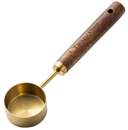 Gralara Kitchen Measure Tools Baking Seasoning Spoon Round Tablespoon for Kitchen Gadgets, Gold