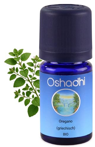 OSHADHI EU-Bio Oreganoöl Griechisch 5ml - 100% Naturreines Ätherisches Öl - Kraftvolles Aroma für Aromatherapie & Küche - Tierversuchsfrei & Recycelbare Verpackung