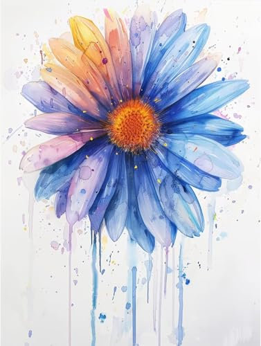 Chrysanthemum Diamond Art, Large Diamond Painting Flower Dimond Painting Crystal Art Kits Adult Crafts DIY Cross Stitch Pictures Embroidery Kit for Beginner, Wall Decor, Gifts 10x14 Inch -2502y86