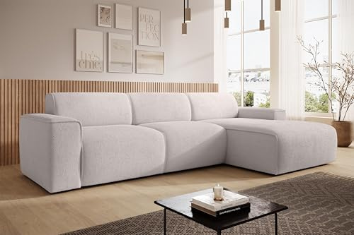 AXLIVING Couch Sofa L Form Didim mini Creme 310 cm breit, stilvoll R