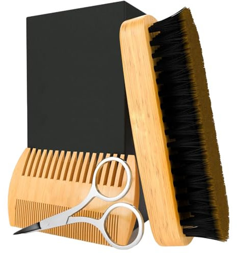 Ensemble Toilettage À Barbe Pour Hommes Kits Soins À Barbe Brosse À Barbe Moustache Ciseaux Homme Raser Pinceau Ensemble Pour Différents Types Barbe Kits Barbe Masculins