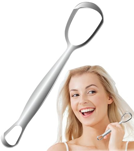 Gratte-Langue - Brosse Nettoyante pour Langue en Acier Inoxydable - Nettoyeur en Forme d'Éventail Réduit la Mauvaise Améliore l'Hygiène Buccale Soin Quotidien pour Toute la Famille