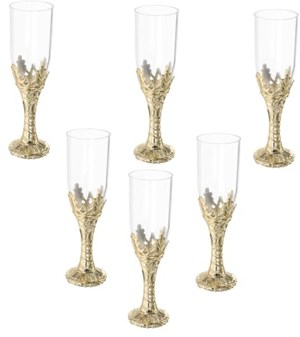 ABOOFAN 6 Pièces Calices Vintage Réutilisables Verre Gobelets à Vin Robustes pour Cérémonies Religieuses Communion et Décorations de Fête Médiévales