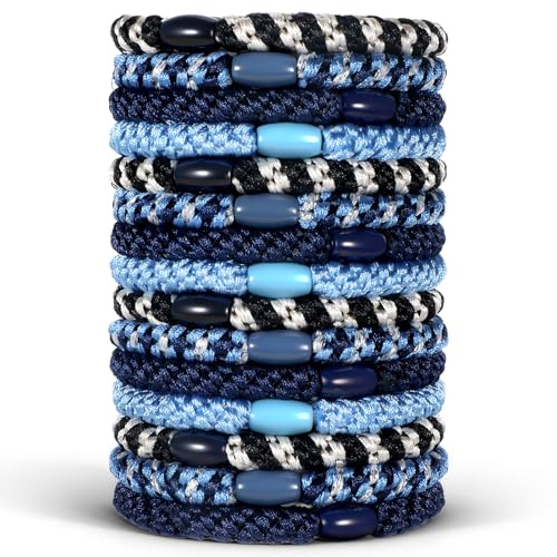TIESOME 15 stycken hårsnoddar flickor, hårsnodd armband för tjockt och lockigt hår, elastiska scrunchies utan metall för vardagen, skola och sport (6 cm/2,36 tum)