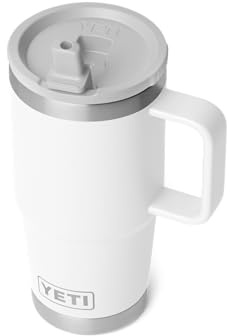 YETI Rambler 20 oz (591ml) Travel Straw Mug, White | 100% Leakproof Quick-Flip Straw, Insulated Travel Mug for Ice-Cold Drinks, Cup Holder Compatible & Dishwasher Safe