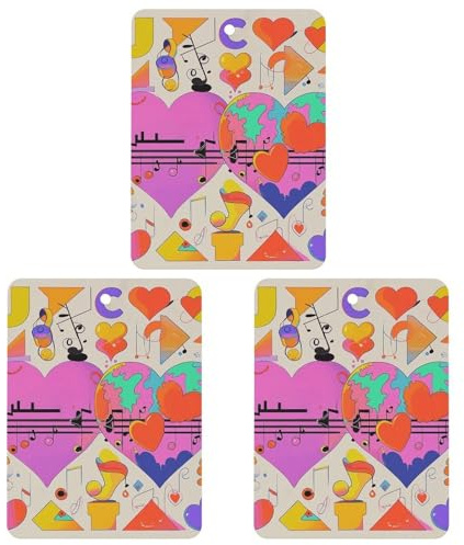 3 PCS Car Air Freshener Cards Personalized Music Symbols Love Automotive Air Fresheners Long-Lasting Double Sided Hanging Scented Card for Car Rearview Wardrobe Bathroom White