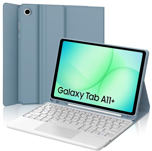 FOGARI Teclado con Touchpad para Samsung Tab A11+/A11 Plus 11 2025 | Español Ñ Teclado Magnético Desmontable Bluetooth con Trackpad para Tablet Samsung Galaxy Tab A11+ Plus 11, Azul