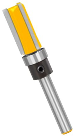 Broca enrutadora de corte ras, vástago de 1 / 4, hoja recta, plantilla de patrón de corte ras, broca enrutadora para cortar Metal, madera y