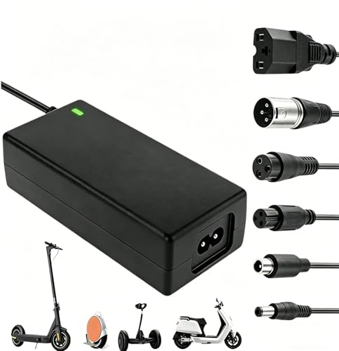 42V 2A Electric Scooter Charger, Universal Hoverboard Charger | 6 Interchangeable Connectors, UK Plug Replacement Charger for Electric Scooters, Self-Balancing Scooters and Drift Boards
