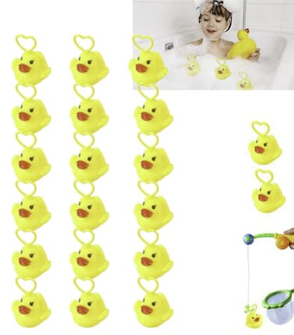 20PCS Duck Fishing Bath Toy, Hook A Duck Game Toy, Ducks Floating Water Toys With Hook, For Paddling Pool, Swimming Pool, Bathtub