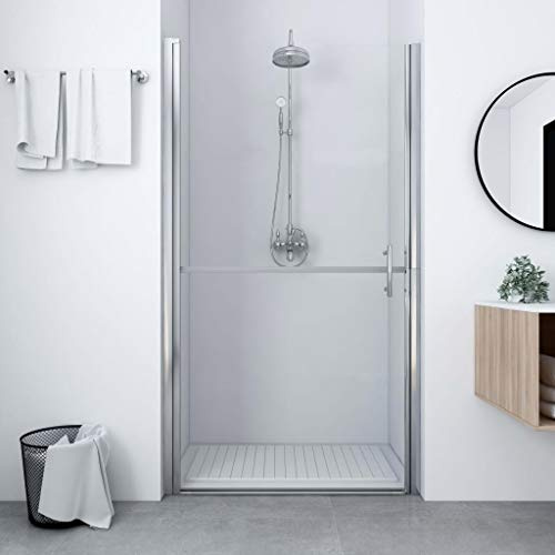 LoogCape Duschdörr härdat glas 100 x 178 cm med justerbar ram och handtag i rostfritt stål för badrum, stänkskydd, vattenavvisande, glasvägg, duschavskiljning, säkerhetsglas, enkel estetik