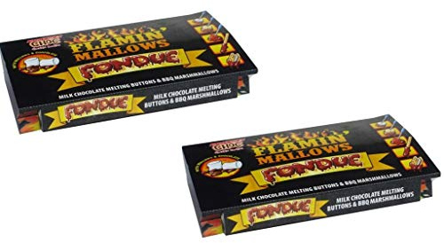 Swan household ® - Pack of 2 Flamin Mallows Hot Chocolate BBQ Fondue with Mallows and Chocolate - Includes BBQ Tray - Instant Chocolate Fondue For Your BBQ
