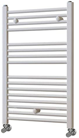 Kibath L305474 Toallero Secatoallas radiador para integrar en Circuito de Agua Caliente, Tubos de Acero con Acabado Lacado en Blanco 800x500. Válido para Red de calefacción estandar