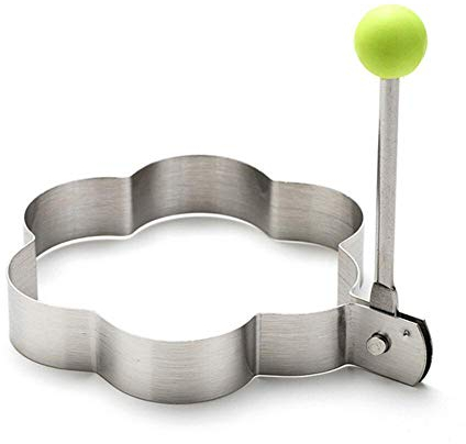 SAGIUSDM 3 Piezas Huevos creativos Herramientas para cocinar Tortillas Huevos cocidos Molde para panqueques Molde Dispositivo Acero Inoxidable Huevo para freír Gadgets de Cocina, Flor