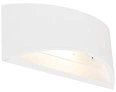 Qazqa Modern Up and Down Wandleuchte, Wandlampe - Tum - Weiß, Rund, max. 25W, Geeignet für LED, 20cm, Ideal als Wohnzimmerlampe und Flur