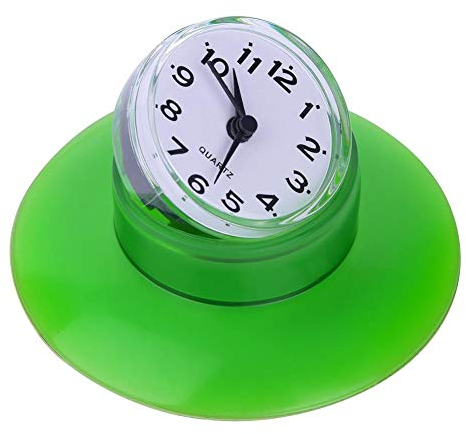 DEWIN Orologio da Parete,Mini Orologio da Parete al Quarzo Orologio da Bagno Orologi al Quarzo da Doccia Impermeabili Orologi Al Quarzo Decorazione(Verde)